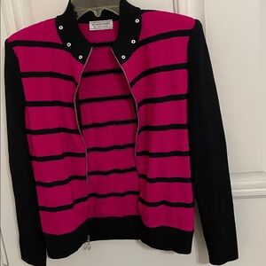 St. John Jacket  Pink/Black Santana Sz 6